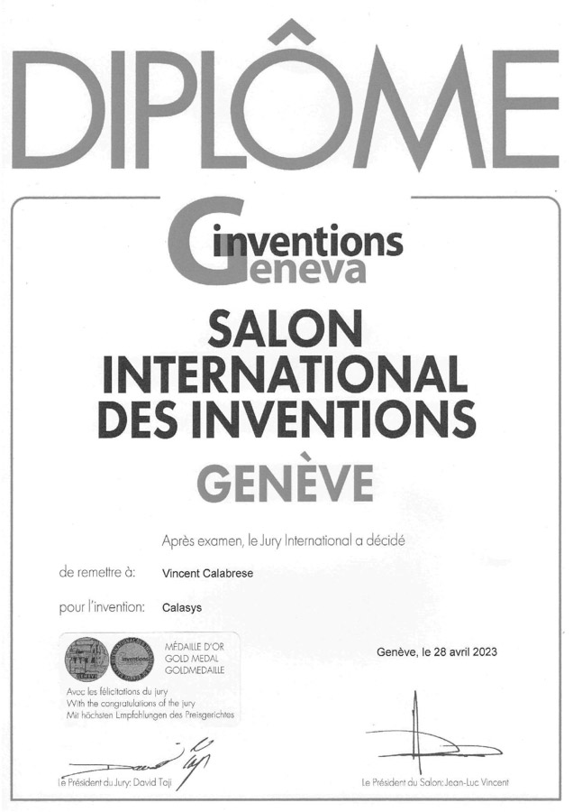 2023 Salon Inventions 2023 Médaille d&rsquo;or Calasys